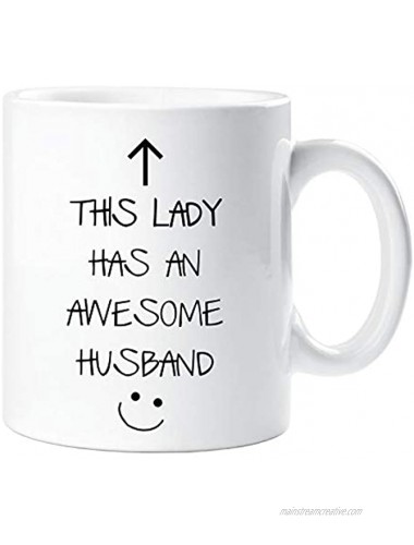 This Lady Has An Awesome Husband Mug Valentines Wife Funny Friend Birthday Christmas
