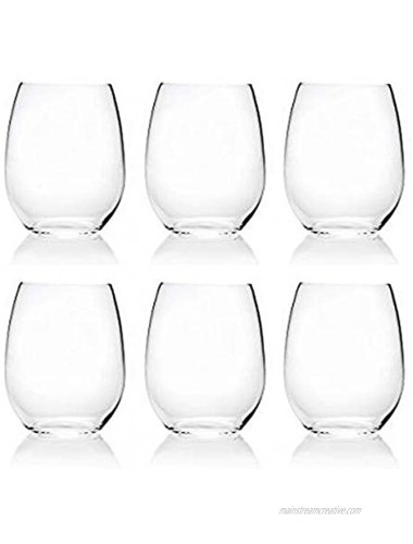 18-ounce Acrylic Glassses Stemless Wine Glasses set of 6 Clear Unbreakable Dishwasher Safe BPA Free…