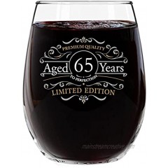 1956 Vintage Edition 65th Birthday Stemless Wine Glass for Men and Women 65th Anniversary 15 oz | Happy Birthday Wine Glasses for 65 Year Old | Classic Birthday Gift Reunion Gift for Him or Her
