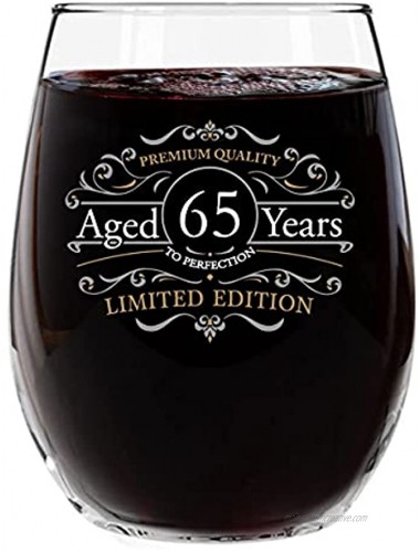1956 Vintage Edition 65th Birthday Stemless Wine Glass for Men and Women 65th Anniversary 15 oz | Happy Birthday Wine Glasses for 65 Year Old | Classic Birthday Gift Reunion Gift for Him or Her
