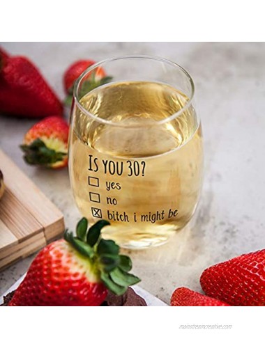 1990 30th Birthday Gift for Women and Men Wine Glass Funny Is You 30 Gift Idea for Mom Dad Husband Wife – 30 Year Old Party Supplies Decorations for Him Her 15oz