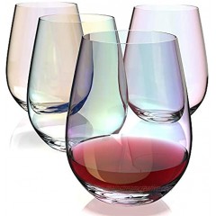 Amesser Wine Glass Stemless 18oz | Large Modern Wine Glass for Burgundy Cabernet Sauvignon Bordeaux,Wine,Juice,Water Modern Drinking Tumbler Red & White Stemless Wine Glasses Set of 4