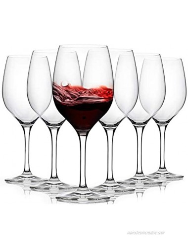 FAWLES Crystal Red Wine Glasses Set of 6 17 Ounce Thin Rim Classic Rounded Bowl Stemmed All-purpose Wine Glass Set Housewarming Anniversary Wine Gift Set