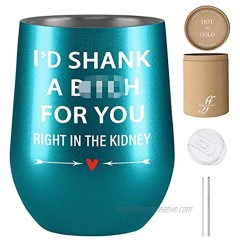 Friendship Gifts for Women Best Friend Sister Gifts from Sister Best Friend Birthday Gifts for Women Friends Female Funny Christmas Gifts for Women Fancyfams Wine Tumbler Shank a B-Turquoise