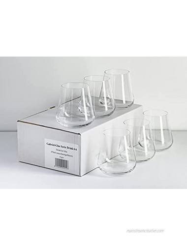 Gabriel-Glas Set of 6 New Stemless Austrian Crystal Wine Glass DrinkArt Edition