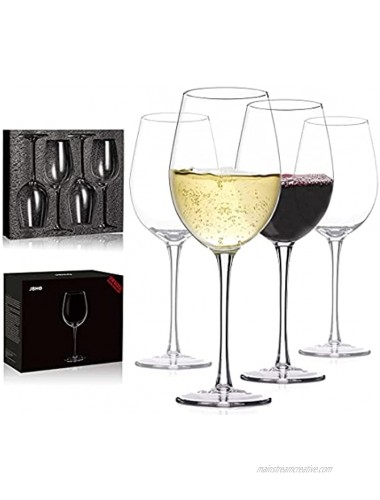 Hand Blown Italian Style Crystal White or Red Wine Glasses Gift Packaging for Any Occasion Lead-Free Premium Crystal Clear Glass Set of 4-18 Ounce