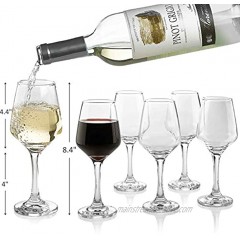 Premium Wine Glasses 10 Ounce Lead Free Clear Classic Wine Glass with Stem Pack of 6 Great For White And Red Wine Elegant Gift For Housewarming Party