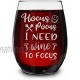 Shop4Ever Hocus Pocus I Need Wine To Focus Laser Engraved Stemless Wine Glass Funny Halloween Wine Glass