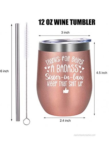 Sister in Law Gifts Gifts for Sister in Law Sister in Law Birthday Gifts Sister in Law Gifts for Women Christmas Gifts for Best Sister in Law Fairy's Gift Badass Sister in Law Wine Tumbler