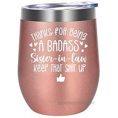 Sister in Law Gifts Gifts for Sister in Law Sister in Law Birthday Gifts Sister in Law Gifts for Women Christmas Gifts for Best Sister in Law Fairy's Gift Badass Sister in Law Wine Tumbler