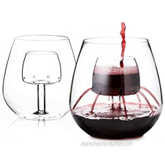 Stemless Aerating Wine Glasses by Chevalier Collection Set of 2 Wine Aerator