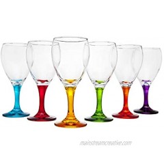 Studio Silversmiths Multi Color Set 6 Wine Glasses