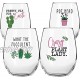 Succulent Plant Cactus Wine Gifts for Women- Set of 4 Funny Wine Glasses 15oz Plant Lover Gift Mug What the Fucculent- Crazy Plant Lady Glass Tumbler Stemless Glasses Housewarming Gift
