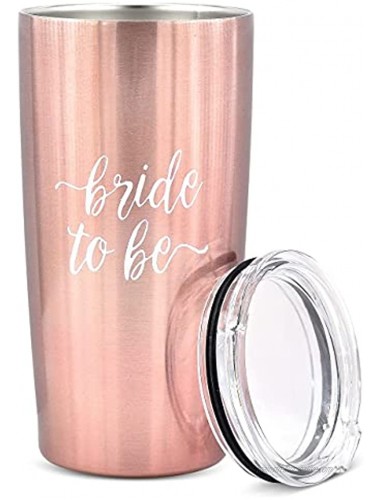 The Navy Knot Bride To Be Wine Tumbler Stainless Steel Skinny Insulated Drink Tumbler w Lid Bride Gift for Weddings Engagement Parties For Wine Coffee or Water Rose Gold 20 Oz