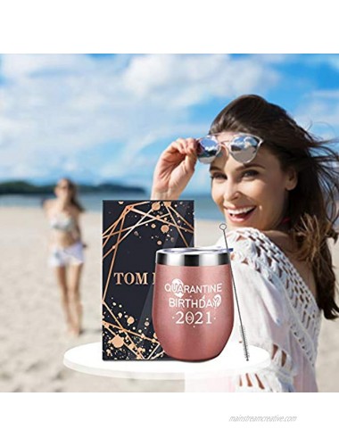 Tom Boy Quarantine Birthday Gifts for Friend Funny Wine Tumbler for Women Mom Grandma Aunt Wife Sister Daughter Coworker 21st 30th 40th 50th Quarantine Birthday 2021 Gift 12oz Insulated Cup