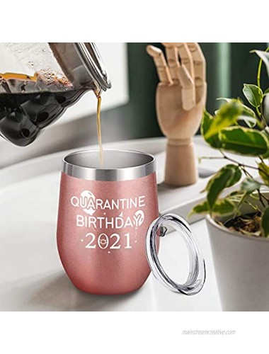 Tom Boy Quarantine Birthday Gifts for Friend Funny Wine Tumbler for Women Mom Grandma Aunt Wife Sister Daughter Coworker 21st 30th 40th 50th Quarantine Birthday 2021 Gift 12oz Insulated Cup