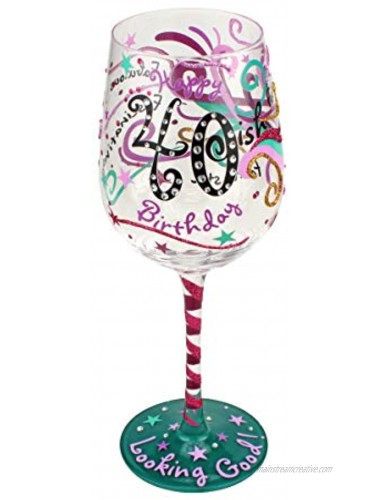 Top Shelf 40-ish Birthday Novelty Wine Glass