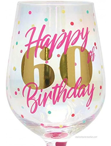 Top Shelf Decorative 60th Birthday Wine Glass For Red or White Wine Unique Gift Idea