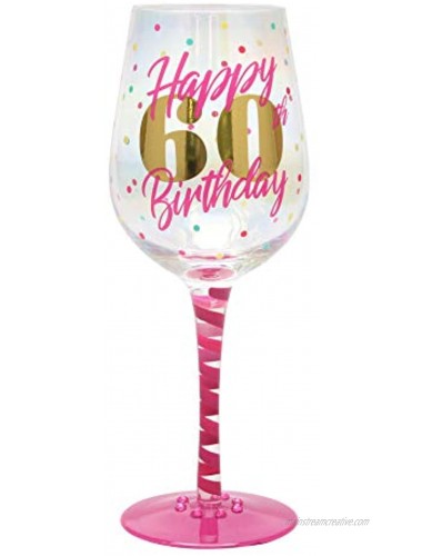 Top Shelf Decorative 60th Birthday Wine Glass For Red or White Wine Unique Gift Idea