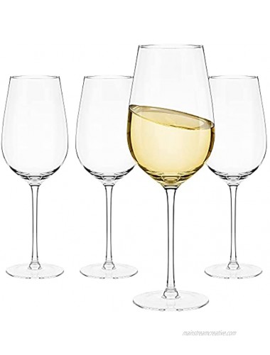 White Wine Glasses Set of 4 Hand Blown Crystal Wine Glasses Modern Long Stem Wine Glasses Tall Chardonnay Wine Glasses with Stem For Wedding Christmas Wine Tasting Wine Lovers 18 oz Clear
