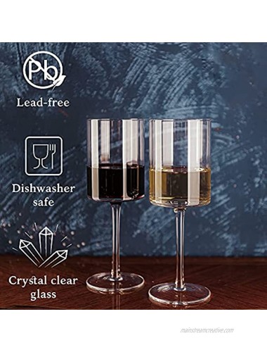 Wine Glasses Set of 4 with Stem Modern Unique Large Glass for Red & White Wine Crystal Drinking Cup Gift for Men and Women Wedding Anniversary Birthday Housewarming Copas de Vino