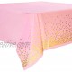 108"x54" 4 Packs Pink and Gold Disposable Party Tablecloth for Rectangle Table Gold Stamping Dot Confetti Rectangular Plastic Table Cover for Bachelorette Girl Birthday and Baby Shower Wedding