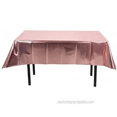 2-Pack Rectangular Plastic Tablecloth 54x108'' Disposable Party Table Cloths Disposable Dot Confetti Rectangular Table Covers Thanksgiving Christmas Wedding Bridel Shower Foil Rose Gold
