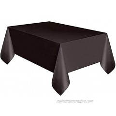 6-Pack Plastic Tablecloth Disposable Rectangle Table Covers 54 Inch. x 72 Inch. Rectangle Table Cover Decorative Fabric Table Cover for Dining Table Buffet Parties and Camping Black