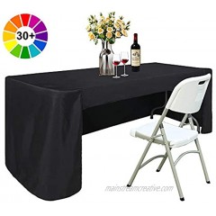 ABCCANOPY 6 FT Rectangle Dinner Tablecloth Table Cover for Rectangular Table in Washable Polyester Great for Buffet Table Parties Birthday Wedding Housewares Black