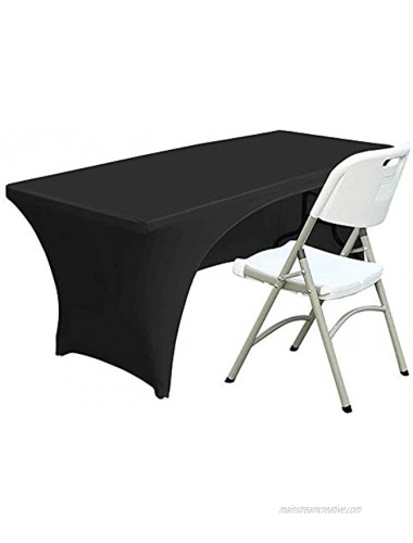 ABCCANOPY Spandex Open Back Table Cover 6 ft. Fitted Polyester Tablecloth Stretch Spandex Tablecover Table Toppers 30+ Colors