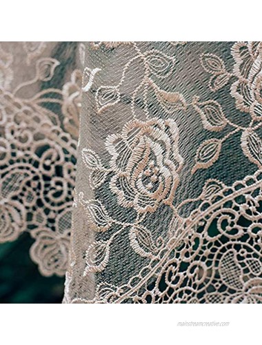 ARTABLE Rectangle Small Table Cloth Lace Macrame Vintage Tablecloth Shabby Chic Embroidered Oblong Table Cover for Wedding Banquet Holiday Long Dinner Tables Golden 33 x 33