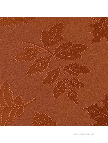 Benson Mills Harvest Legacy Damask Fabric Tablecloth for Fall Harvest and Thanksgiving Rust 60 x 104 Rectangular