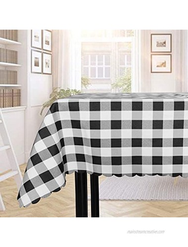 Black and White Buffalo Plaid Square Tablecloth Checkered Gingham Buffalo Washable Polyester Tablecloth 36 x 36 Inch Home Kitchen Dinner Parties Indoor Outdoor Buffet Tablecloth Table Cover