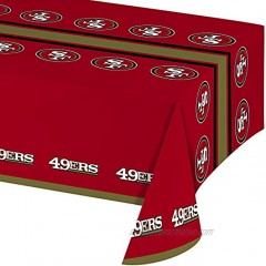 Creative Converting Officially Licensed NFL Plastic Table Cover 54x102 San Francisco 49ers
