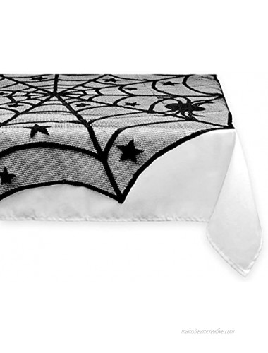 DII 40 Round Polyester Lace Table Topper Black Spider Web Perfect for Halloween Dinner Parties and Scary Movie Nights
