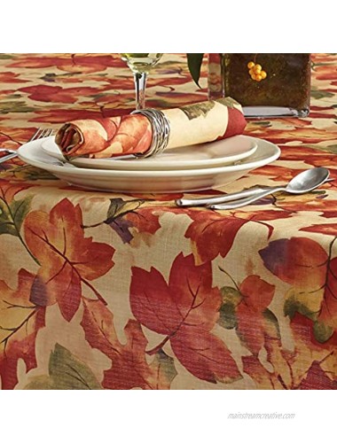 Elrene Home Fashions Festival Printed Fabric Tablecloth for Fall Harvest Thanksgiving 60 x 102 Multi