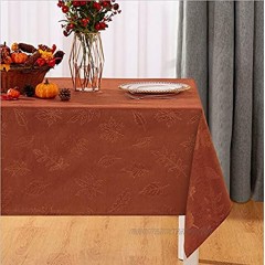 Fall Tablecloth Maple Leaves Fabric Table Cloth for Fall Decorations Harvest & Thanksgiving Dinner Parties 60" x 120" Rectangular