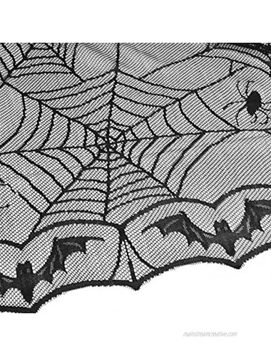FUN LITTLE TOYS Rectangular Tablecloth Black Spider Web Tablecover Halloween Decoration Party Supplies Scary Movie Nights 100 x 53 Inch