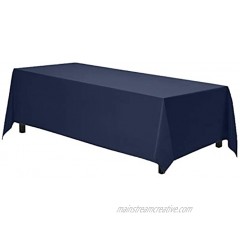 Gee Di Moda Rectangle Tablecloth 90 x 156 Inch Navy Blue Rectangular Table Cloth for 8 Foot Table in Washable Polyester Great for Buffet Table Parties Holiday Dinner Wedding & More