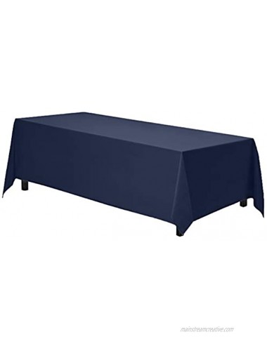 Gee Di Moda Rectangle Tablecloth 90 x 156 Inch Navy Blue Rectangular Table Cloth for 8 Foot Table in Washable Polyester Great for Buffet Table Parties Holiday Dinner Wedding & More