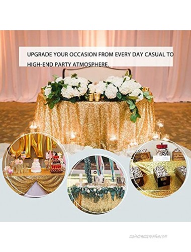 Gold Sequin Tablecloth 60x102inch Sparkly Rose Gold Party Table Cloths Cover Overlay for Wedding Birthday Baby Shower Christmas