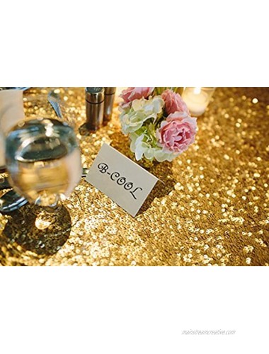 Gold Sequin Tablecloth 60x102inch Sparkly Rose Gold Party Table Cloths Cover Overlay for Wedding Birthday Baby Shower Christmas