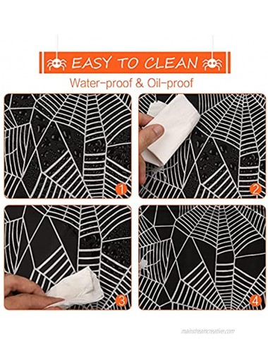 Halloween Tablecloth Plastic 2 Pack 54x118 Inch Disposable Table Cover Spider Wed Rectangle Table Cloths for Halloween Party Decoration Supplies