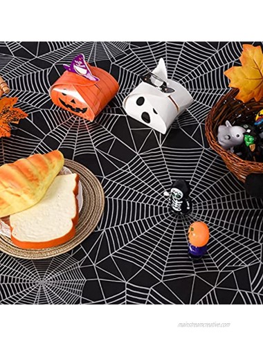 Halloween Tablecloth Plastic 2 Pack 54x118 Inch Disposable Table Cover Spider Wed Rectangle Table Cloths for Halloween Party Decoration Supplies