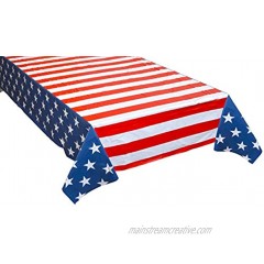 Iconikal Plastic Tablecloth Table Cover American Flag 54 x 108 Inch 3 Pack