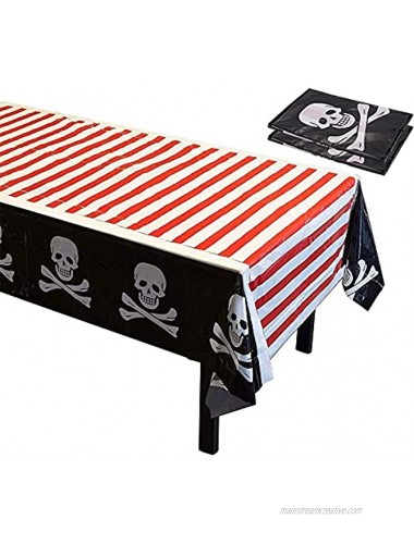 Juvale Pirate Party Plastic Table Cover 54 x 108 in 3 Pack