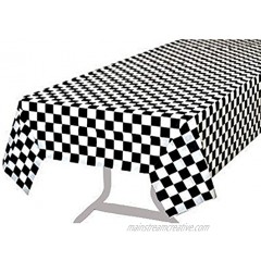 Pack of 3 Premium Plastic Checkered Flag Tablecloths Picnic Table Covers Tablecovers Party Favor