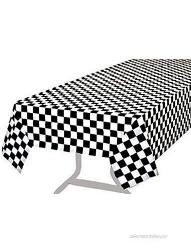 Pack of 3 Premium Plastic Checkered Flag Tablecloths Picnic Table Covers Tablecovers Party Favor