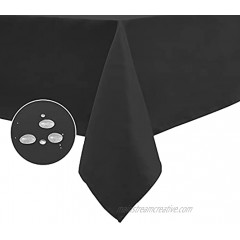 Rectangle Tablecloth Black Waterproof and Wrinkle Resistant Washable Table Cloths Polyester Fabric Table Cover for Kitchen Dining Parties Outdoor and Indoor Use60x84 inch