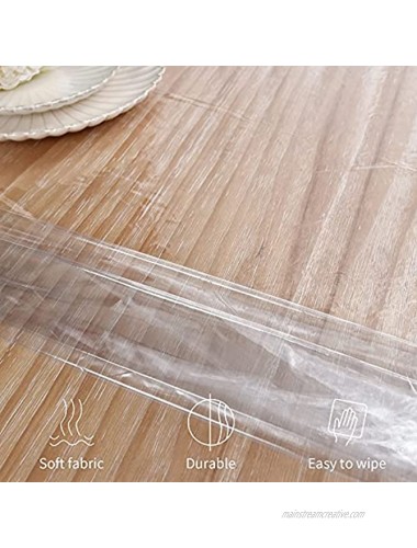 Romanstile 100% Waterproof Clear Plastic Tablecloth –Vinyl PVC Rectangle Table Cover Oil Spill Proof Wipeable Table Cloths Protector for Indoor and Outdoor Use54x78,Crystal Clear